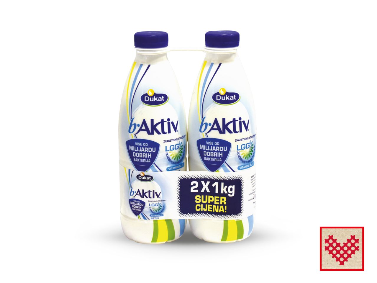 Dvije litre Dukatova bAktiv mlijeka s LGG bakterijama u super cijeni.
