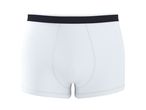 White men's boxer briefs with a black waistband.