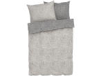 LIVARNO home reversible bedlinen with a gray and white geometric pattern.