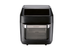 Air fryer SilverCrest: eletrodoméstico preto de cozinha com porta de vidro.