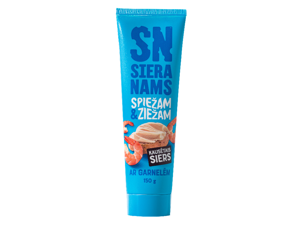 SN Siera Nams kausētais siers ar garnelēm tūbiņā, 150g.