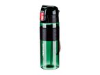 Green water bottle with a black lid and a red button, featuring the brand 'PARKSIDE'.