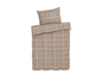 Bettwäsche-Set mit kariertem Muster in Beige und Weiß