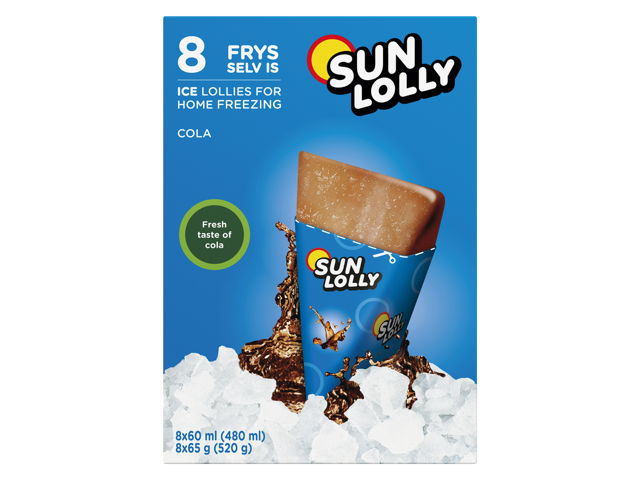 8 Sun Lolly cola ijslolly's voor thuis invriezen.
