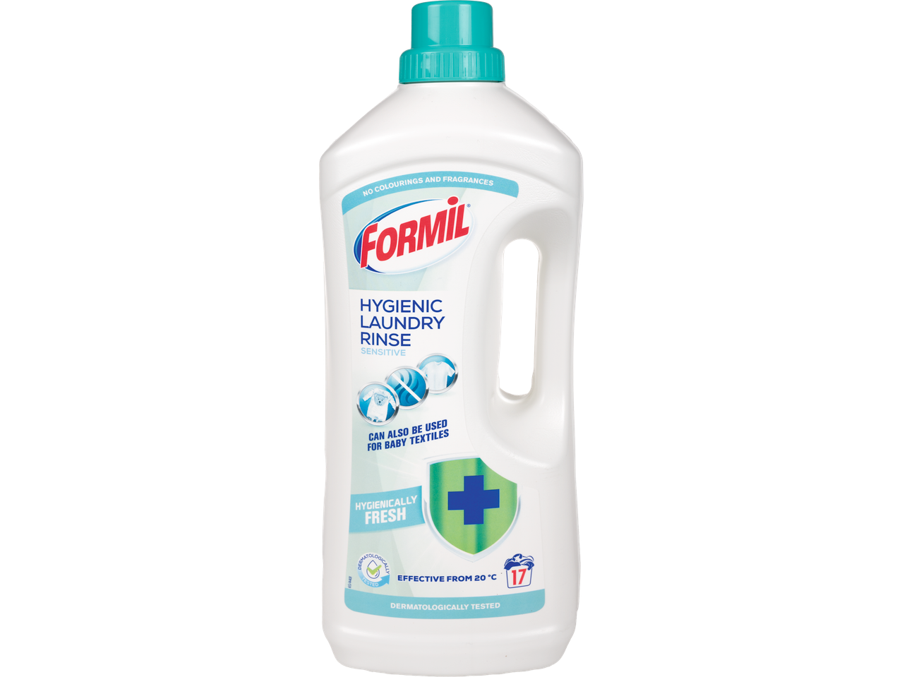 Balsam igienizant pentru rufe FORMIL, sensibil, și pentru textile de bebeluși, testat dermatologic.
