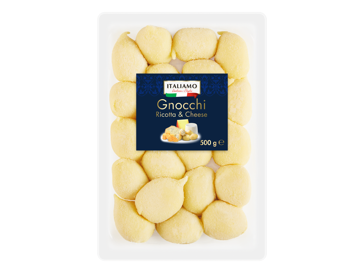 Barquette de gnocchis à la ricotta et au fromage, 500 g.
