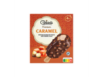 Gelatelli Premium Caramel ijslolly's met macadamianoten en karamelsaus.