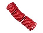 Red coiled air hose with text markings like 'GERMANY' and pressure ratings.