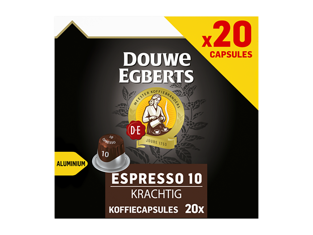 Douwe Egberts Espresso 10 Krachtig koffiecapsules (20 stuks).