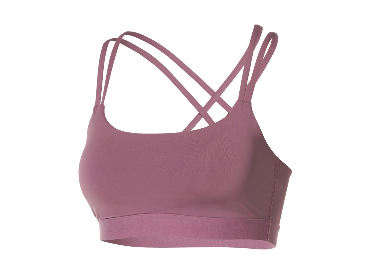 Pink sports bra with criss-cross straps