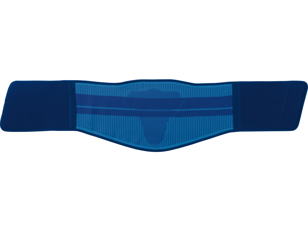 Blue lumbar support belt with textured patterns