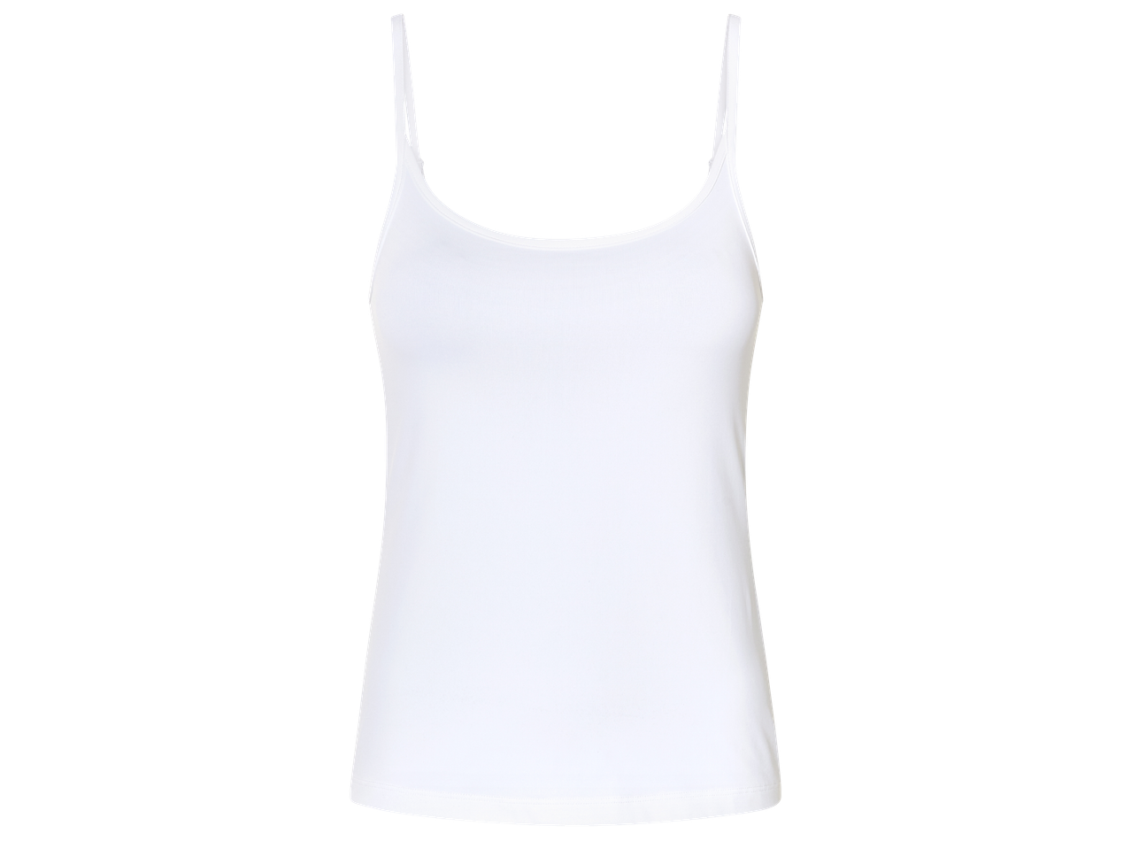 Бял дамски топ с тънки презрамки.