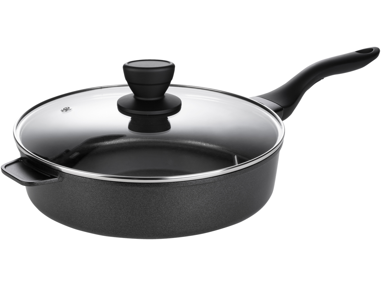 Topf mit Glasdeckel: praktisches Kochutensil.