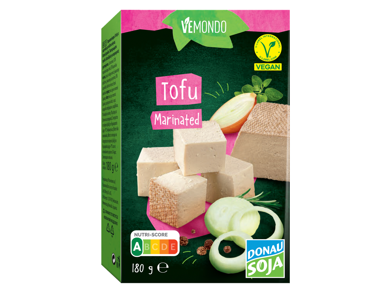 Vemondo és Donau Soja marinált tofuja: vegán termék.
