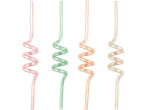 Set of pastel spiral straws.