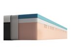 Cross-section of a mattress showing multiple layers of foam and fabric.