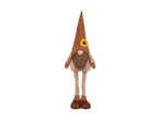 Brauner Zwerg mit Sonnenblume und langen Beinen