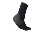 Black and grey athletic crew sock with reinforced heel and toe.