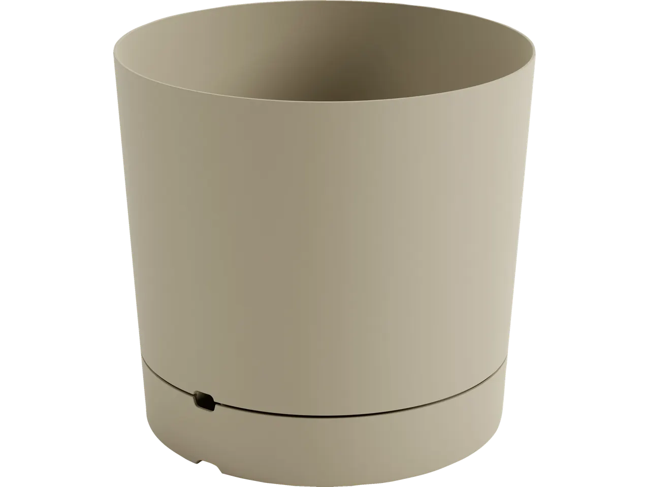 Beige cylindrical planter.