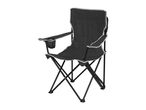 Foldable camping chair with cup holder.
