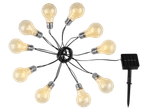 Livarno Solar Bulb String Lights with 10 warm white LED bulbs and a solar panel.
