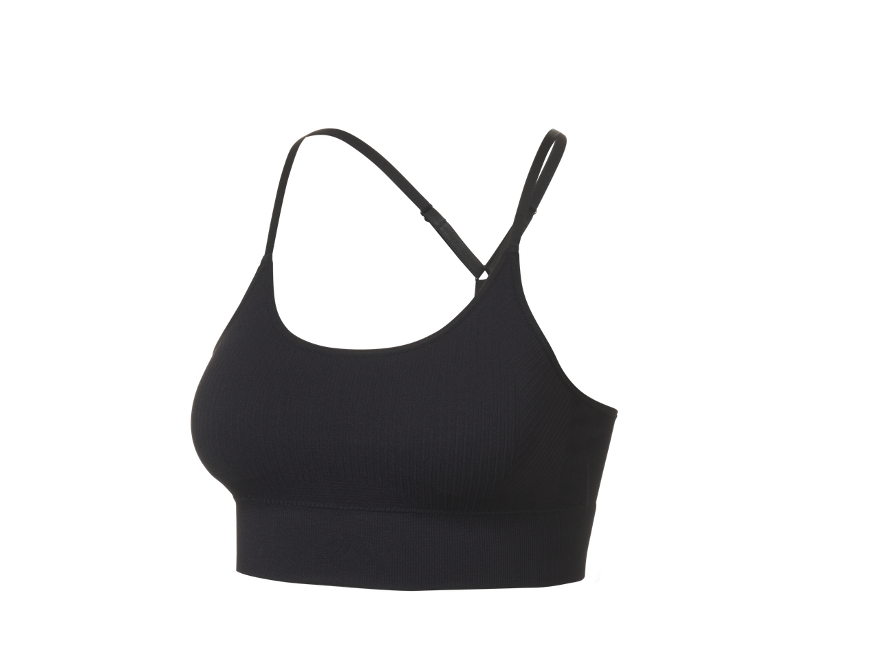 Crivit melna rievota sporta krūštura, sānu skats.