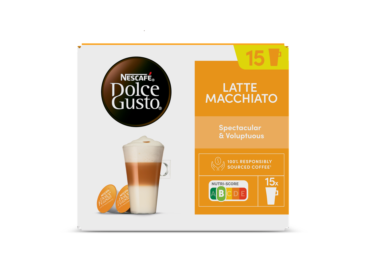 Nescafé Dolce Gusto Latte Macchiato capsules (15 stuks).