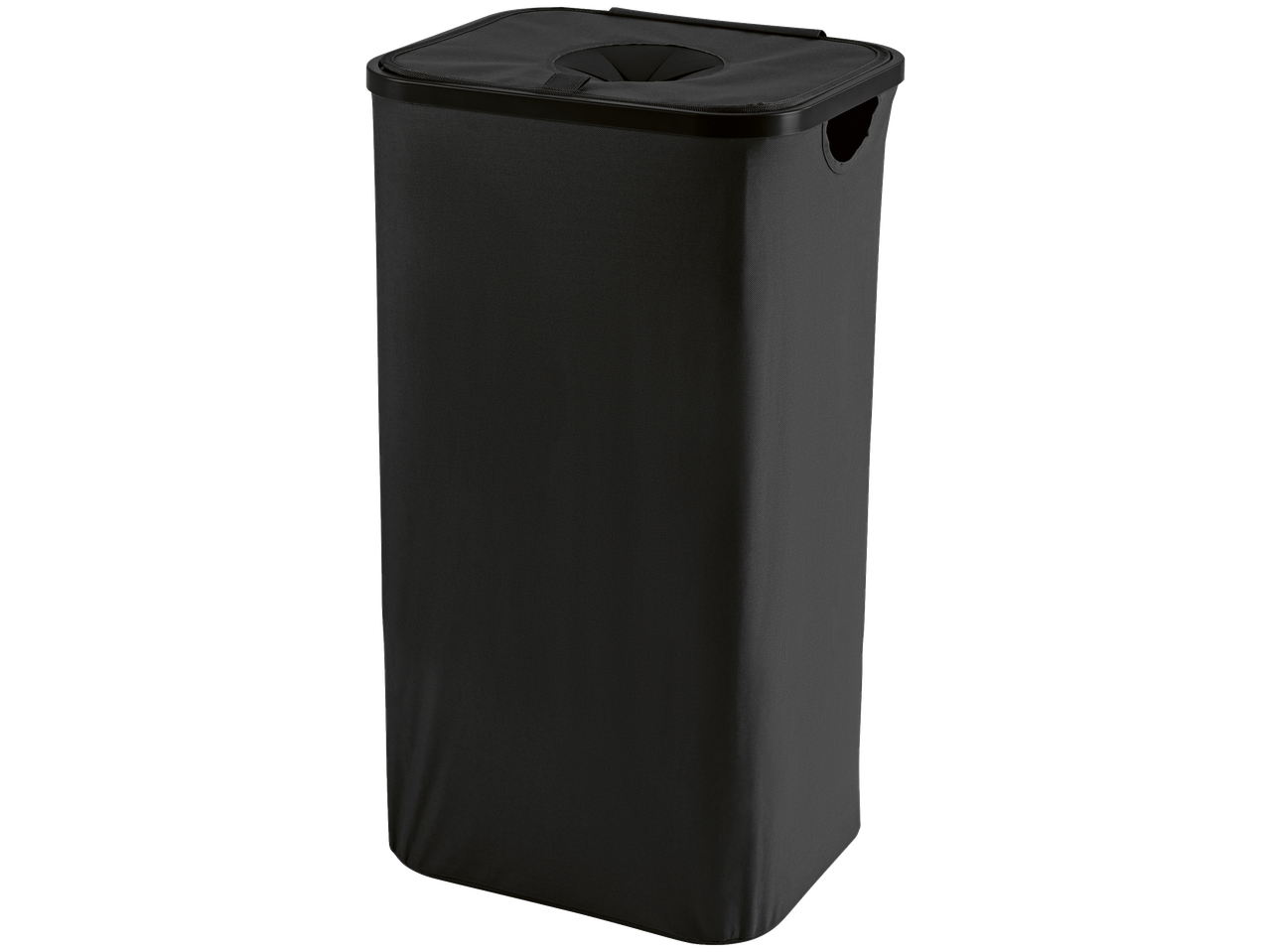 Cesto preto EASYMAXX para recolha de garrafas e latas com abertura superior.