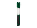 Green and black LED work light with a rectangular illuminated panel