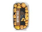 Een doos met culinaire Opperdoezer aardappelen, 1 kg, met kook- en baktijden.