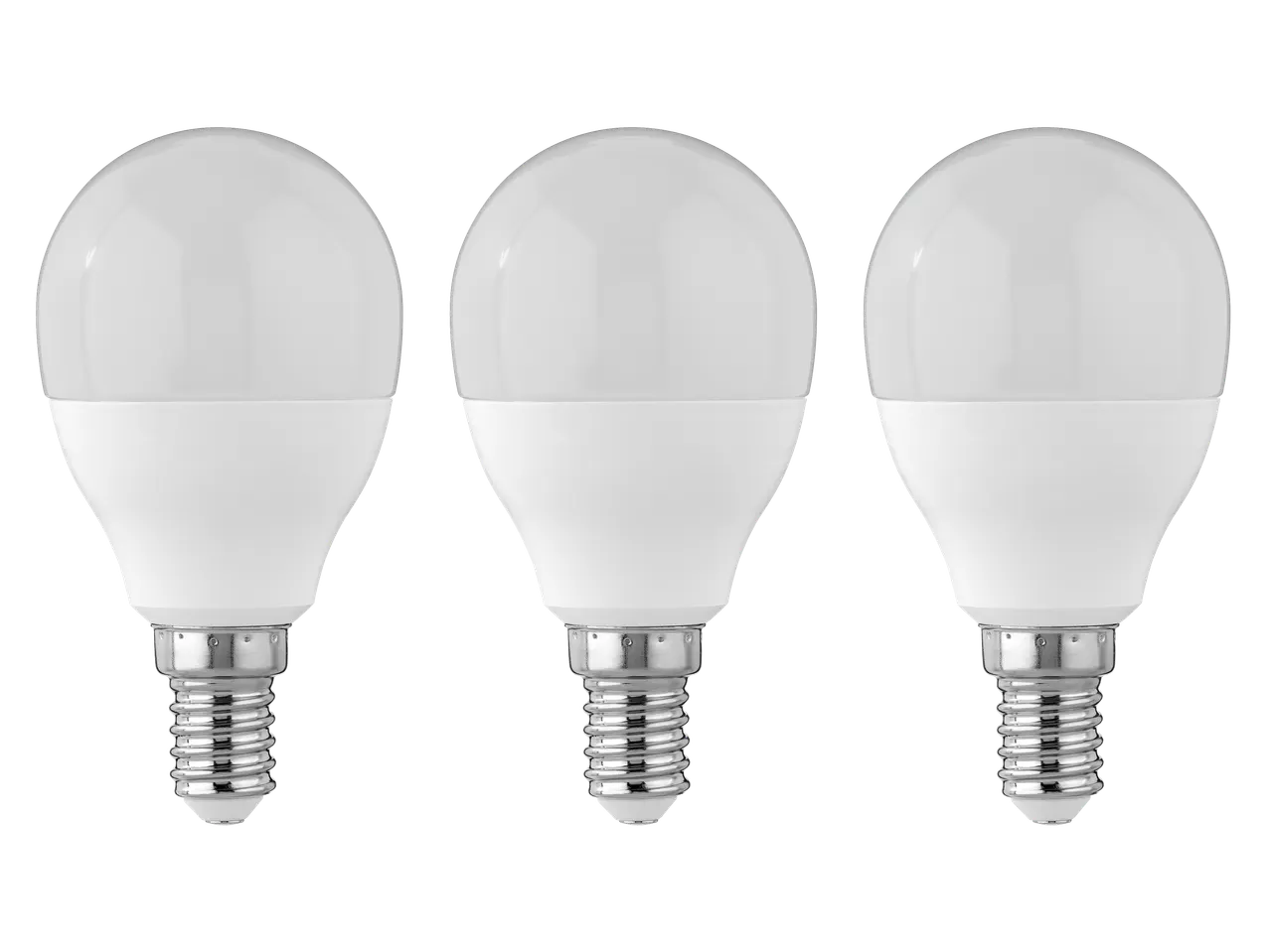 Τρεις λευκοί λαμπτήρες LED LIVARNO® με μεταλλική βιδωτή βάση.