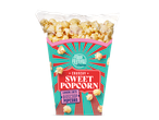 Food Festival presenteert knapperig zoet popcorn in een opvallende verpakking.