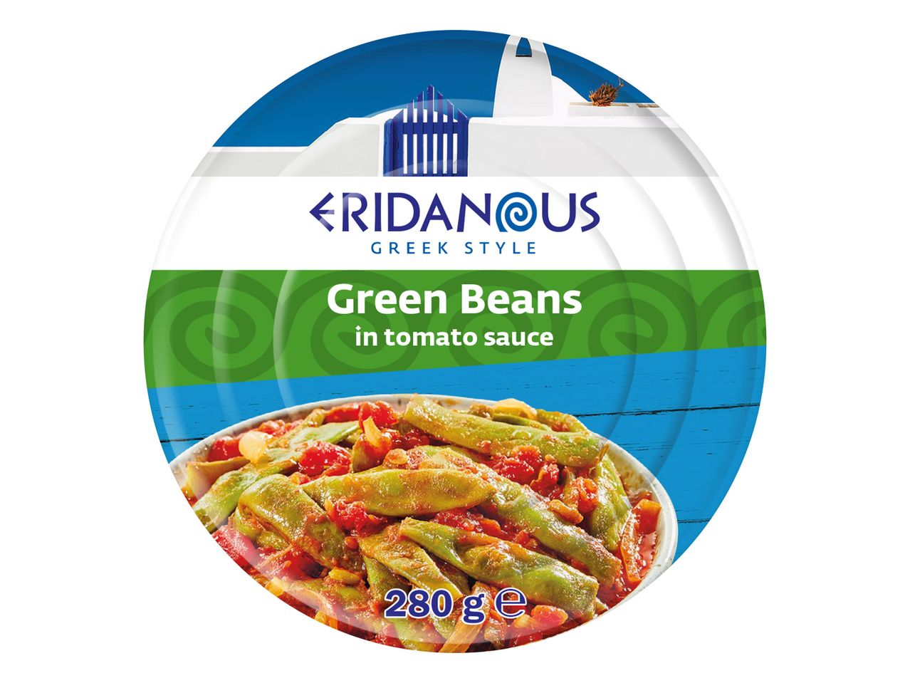 Haricots verts Cridañus en sauce tomate.