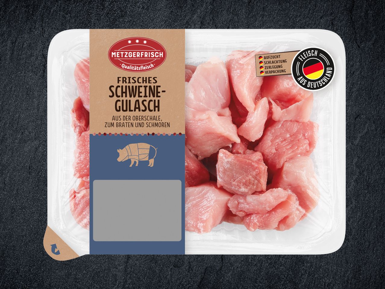 Gehe zu Vollbildansicht: Metzgerfrisch Frisches Schweine-Gulasch - Bild 1