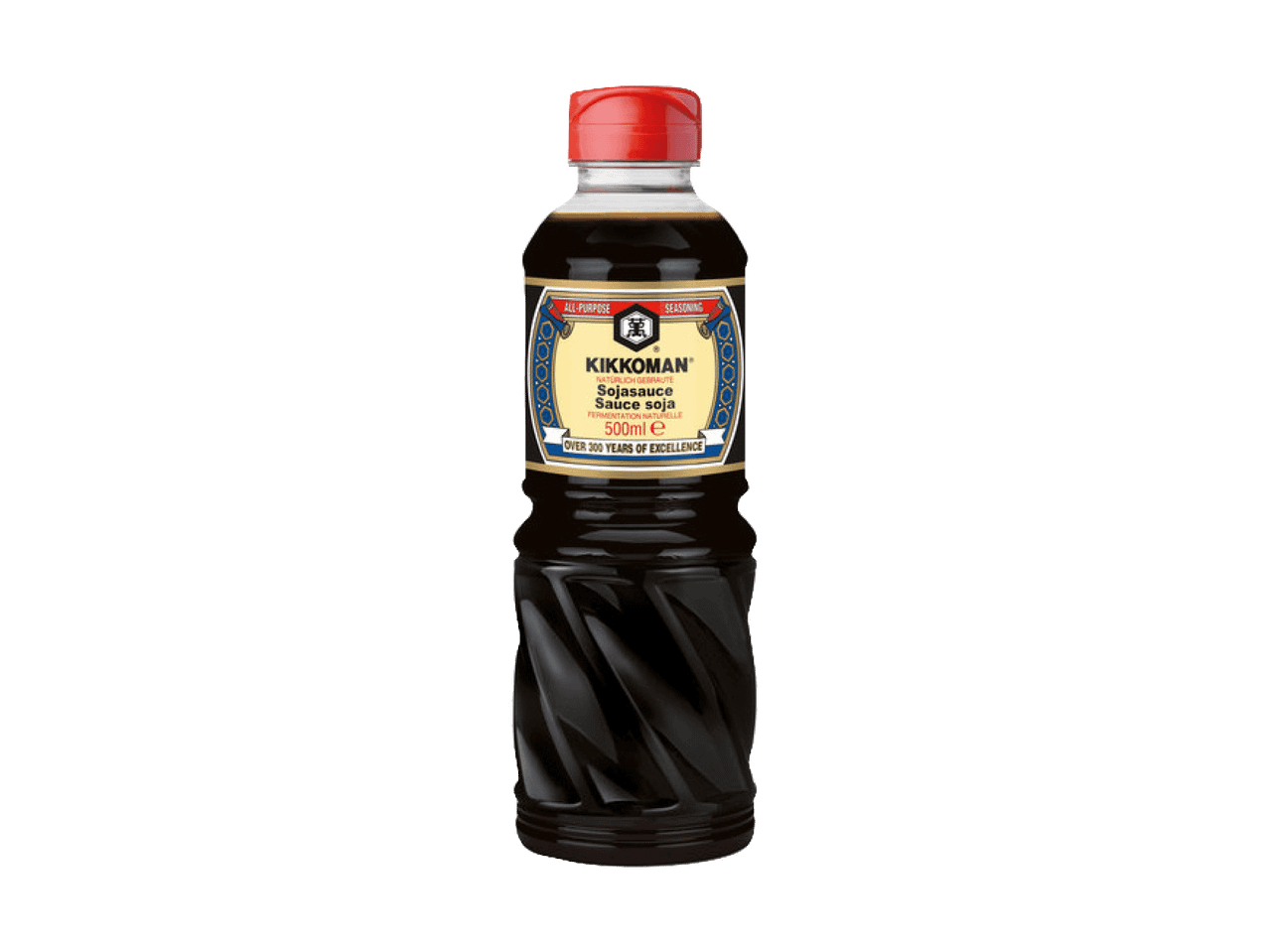 Flasche mit 500 ml Allzweck-Sojasauce.