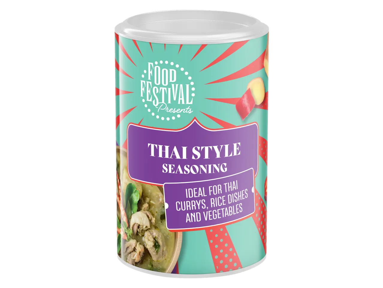 Food Festival Thai Style Seasoning for curries, rice dishes, and vegetables.