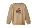 Beigefarbenes Kinder-Sweatshirt mit Traktor- und Hundemotiv