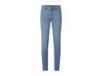 Light blue skinny jeans with a high waist and classic five-pocket styling