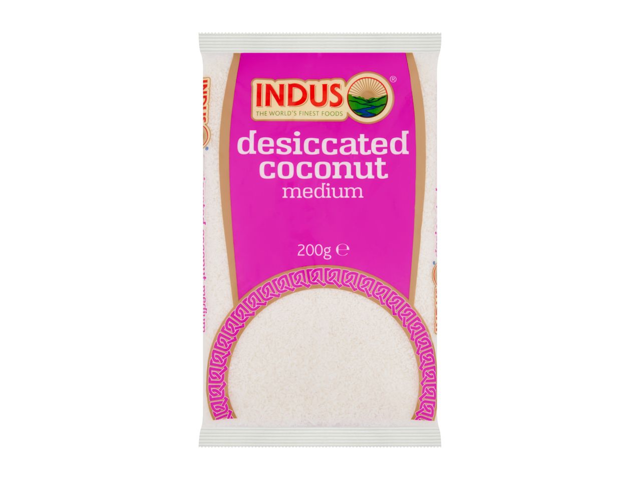 A 200g pack of medium desiccated coconut.