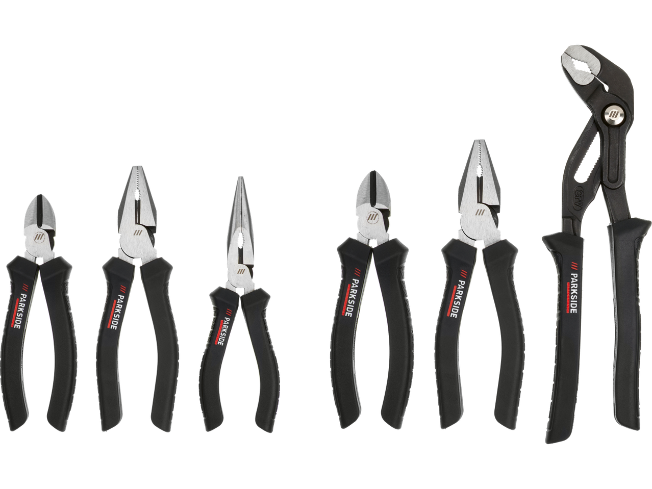 Sortiment med Knipex tänger i olika storlekar.