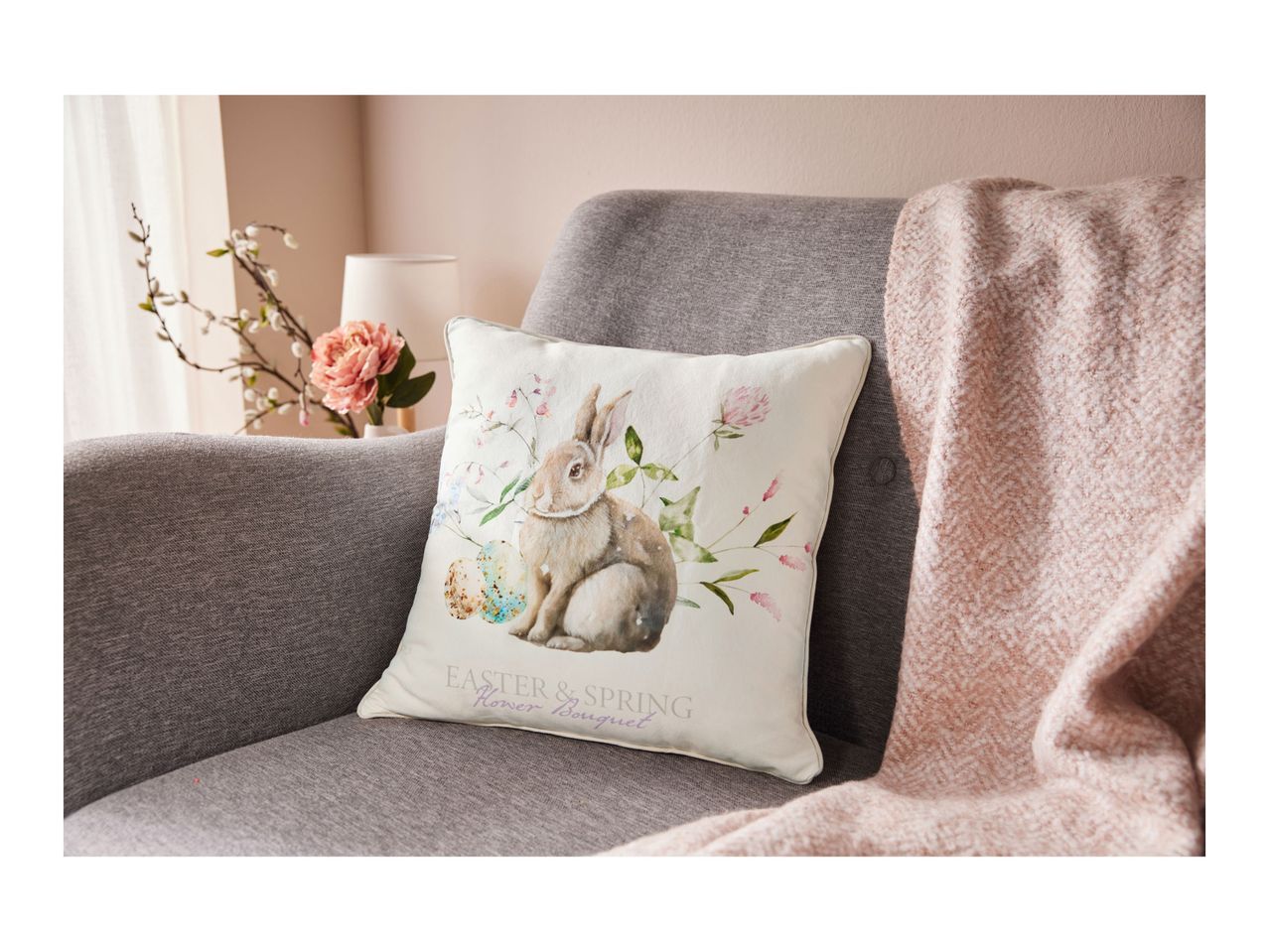 Go to full screen view: Livarno Home Cushion Cover - Beige - Image 4
