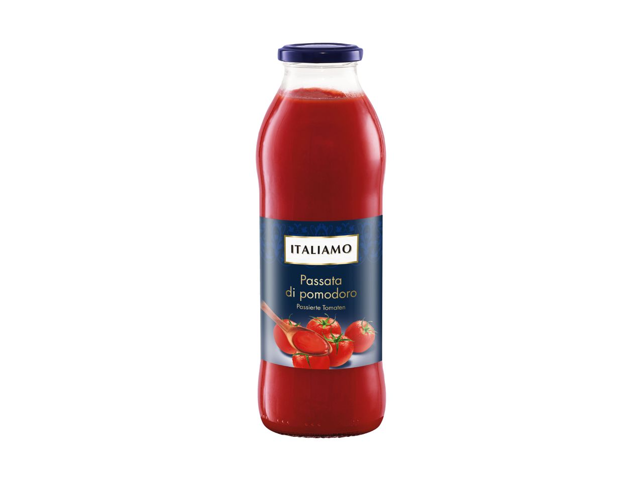 ITALIAMO Passata di pomodoro in einer Glasflasche.