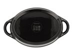 SilverCrest black oval baking dish with handles and cooking symbols