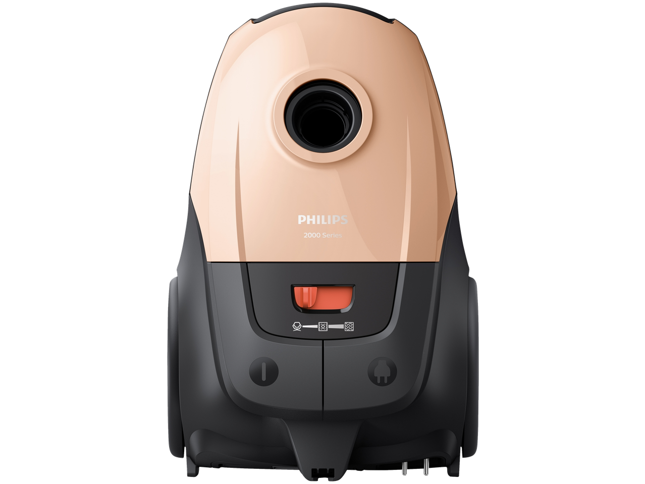 PHILIPS 2000 Series dulkių siurblys su maišeliu, smėlio ir juodos spalvos.