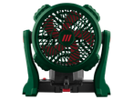 Ventilador a bateria com pás vermelhas.