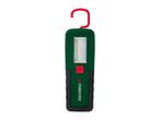 Green and black work light with a red hook and power button, featuring the Parkside logo.