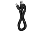 Черен USB-C към USB-A кабел, навит на руло.