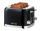 Black retro 4-slice toaster with the year 1973 printed on the front