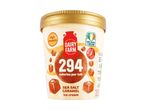 Sea salt caramel ice cream tub with 294 calories per tub, made with Irish cream.