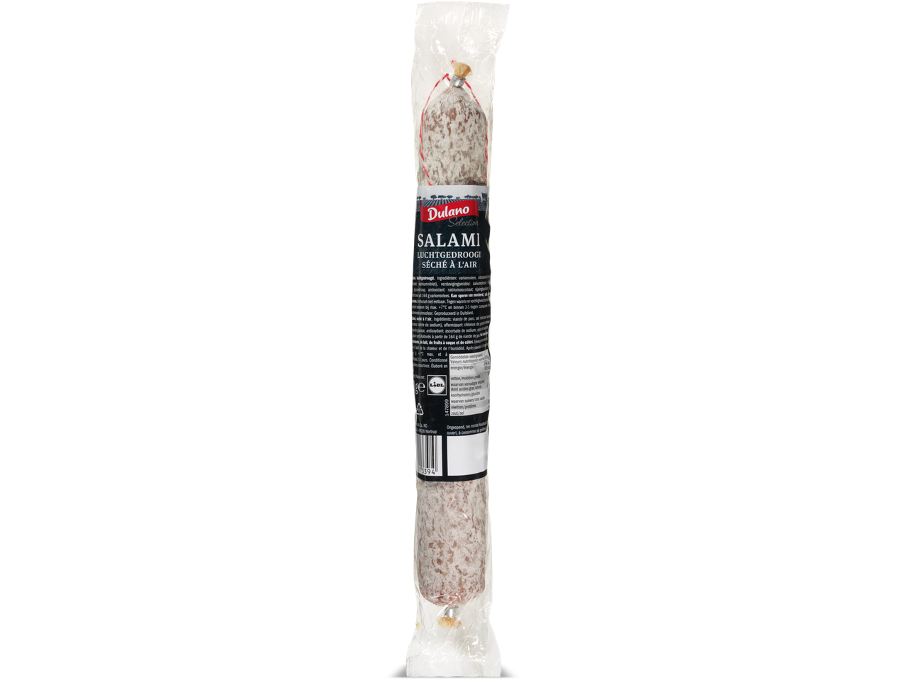 Dulano Selection salami, luchtdroog, verpakt.